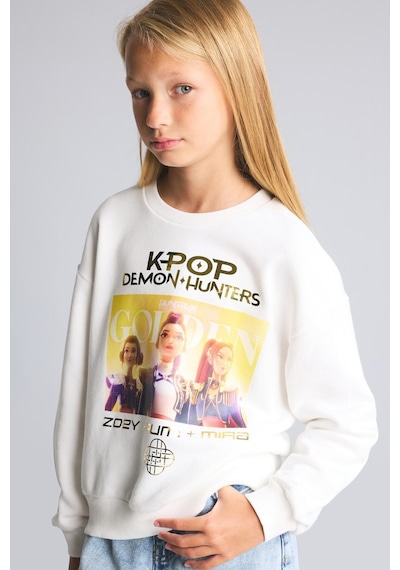 Defacto Kpop - Demon Hunters Relax Fit Baskılı Bisiklet Yaka Sweatshirt Kız Çocuk I3552a826auer105 Ekru-er105 Defacto Kpop - Demon Hunters Relax Fit Baskılı Bisiklet Yaka Sweatshirt Kız Çocuk I3552a826auer105 Ekru-er105