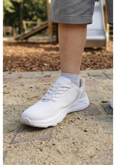 In Step Pure White Ultra Hafif Nefes Alabilir Çocuk Spor Ayakkabı - Beyaz