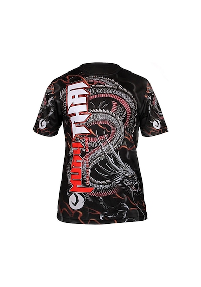 Dosmai Dijital Baskılı Muay Thai Bisiklet Yaka Spor T-shirt Mtt121 Siyah