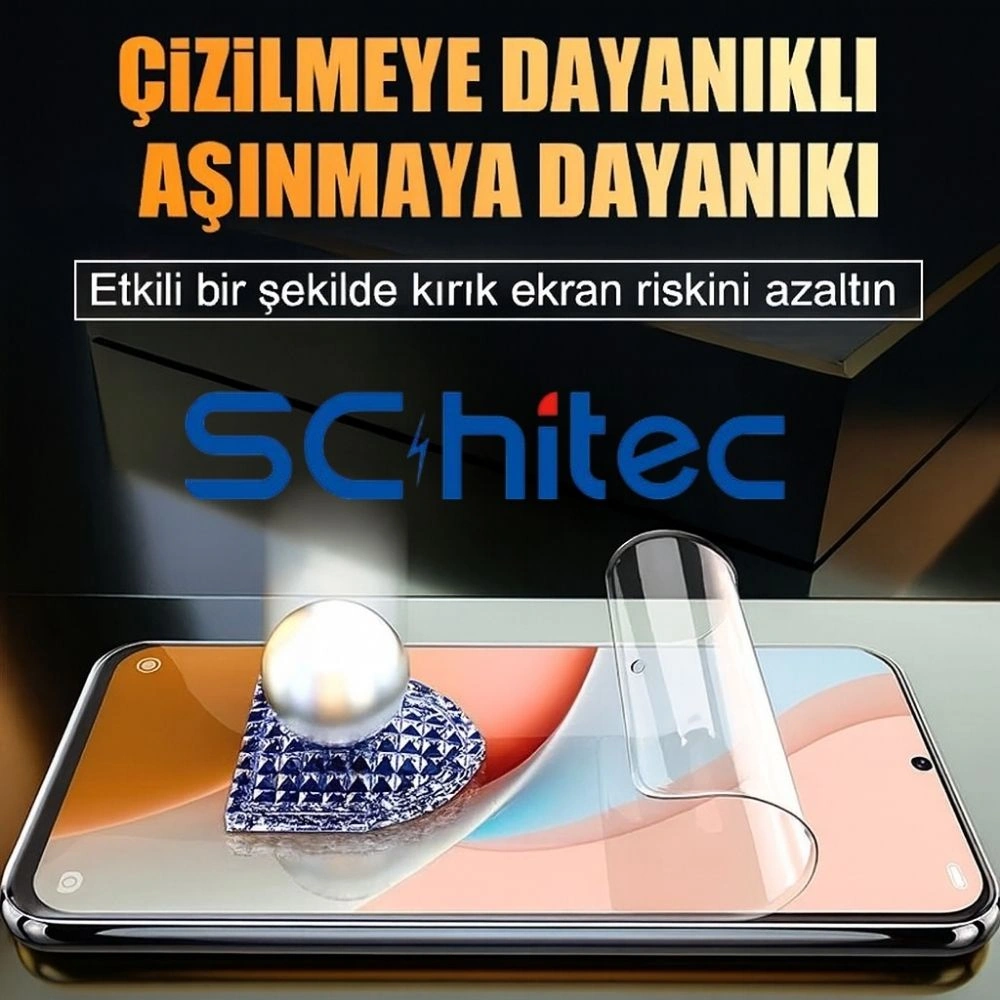 Schitec Apple Uyumlu iPhone 16e Darbe Emici Premium Ön Şeffaf Nano Ekran Koruyucu Poliüretan Film