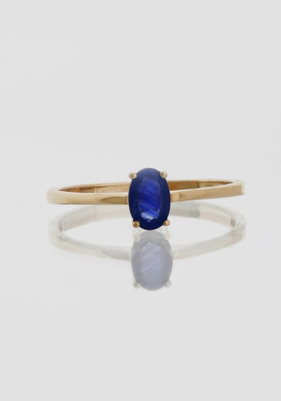 Oval Safir Tektaş Yüzük