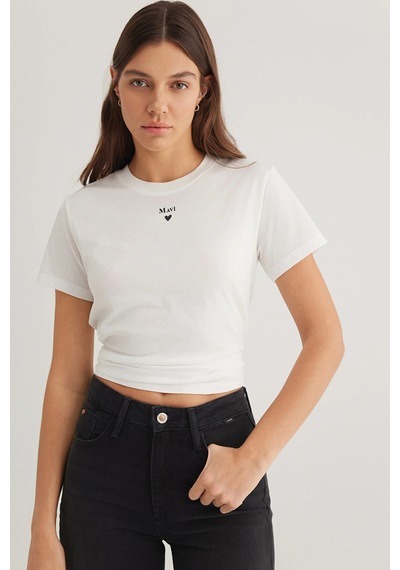 Mavi Bayan T Shirt 1601185-33389 Krem Krem