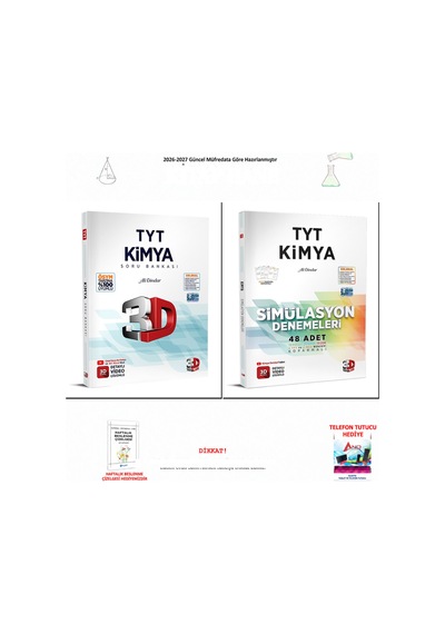 3d Yayınları Tyt Kimya Soru Bankası Ve Deneme Seti 2 Kitap
