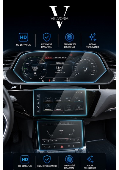 Audi Q7 2020-2023 Gösterge Ve Multimedya Çift Navigasyon Esnek Nano Ekran Koruyucu