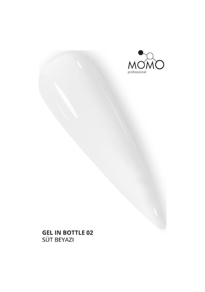 Momo Professional Gel In Bottle No.02 Akıllı Fırçalı Protez Tırnak Jeli Süt Beyazı 18 Ml