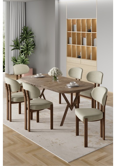Canisa Radon Serisi Mdf 90x168 Sabit Atlantik Çam Mutfak Masa Takımı 6 Krem Sandalye Atlantik Çam Masa Krem Sandalye Canisa Radon Serisi Mdf 90x168 Sabit Atlantik Çam Mutfak Masa Takımı 6 Krem Sandalye Atlantik Çam Masa Krem Sandalye