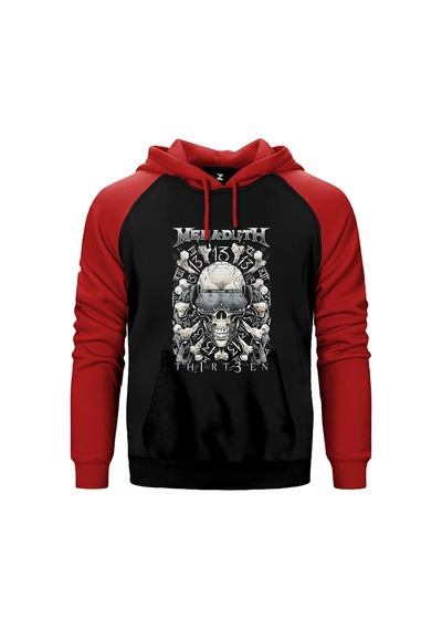 Megadeth Th1rt3en Gri Renk Reglan Kol Sweatshirt / Hoodie
