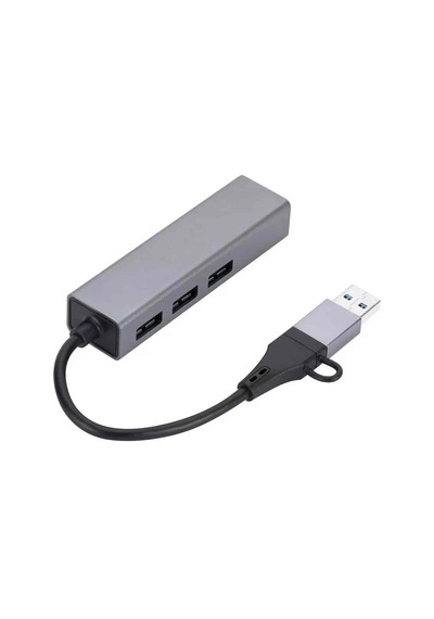 Usb 3.0 To Ethernet Rj45 Lan Hub 1000mbps 3 Adet Usb 3.0 Çıkışlı Ethernet Adaptörü Type-c Rj45 Lan Kablosu Usb 3.0 Hub Ağ Kartı Pc Macbook Samsung Uyumlu 1109