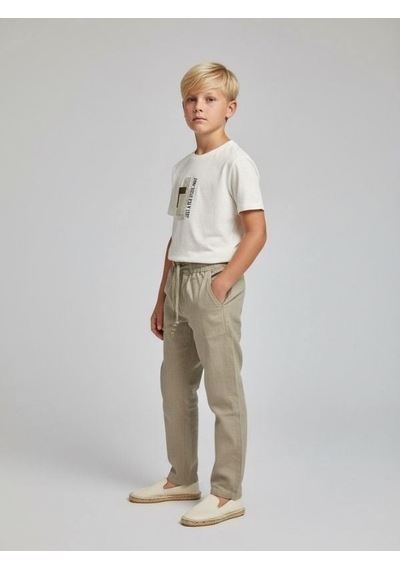 Zekids Erkek Çocuk Bağcıklı Rahat Kesim Pantolon-17178 Yeşil