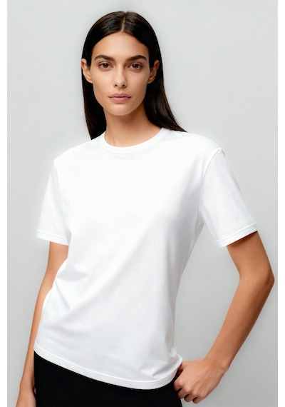 Standart Fit Basic O Yaka 2li Paket Siyah-beyaz Kadın T-shirt - 97311 Siyah-Beyaz