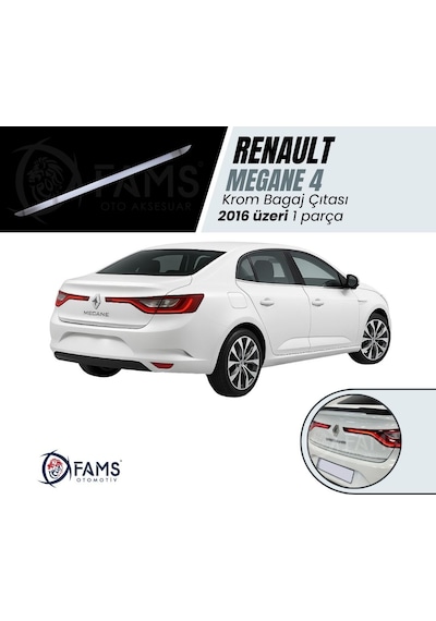 Renault Megane 4 Krom Bagaj Alt Çıtası 2016 Üzeri P. Çelik Sedan Uyumlu