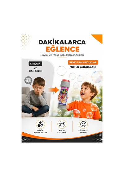 Bum Bum Köpük Balon Oyuncağı 36'lı Set Çocuklar İçin Sabun Baloncuk Oyuncağı