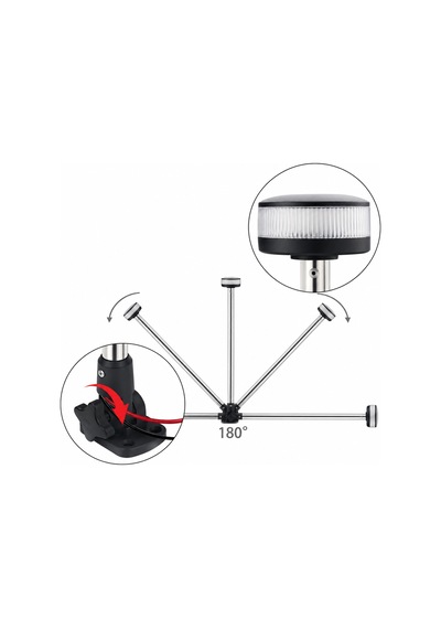 Labarka LED Krom Yatarlı Bayrak Direği 12V 60 cm