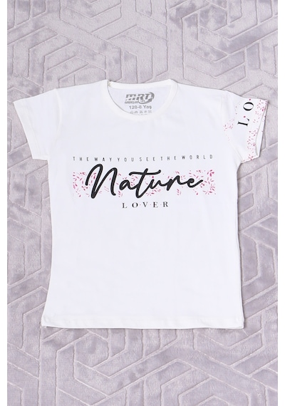 Hçm Kız Çocuk Tshirt Nature Baskılı Bisiklet Yaka E12 Krem