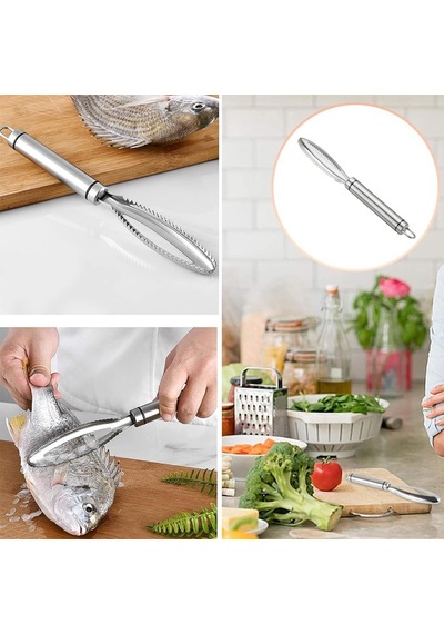 Balık Pulu Çıkarıcı, Paslanmaz Çelik, Ergonomik Saplı, Profesyonel Ve Özel Mutfak Kullanımı İçin