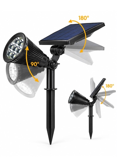 8w Güneş Enerjili Çim Solar Led Spot Lamba Bahçe Aydınlatma Sarı Renk 7 Ledli Hareket Sensörlü Su Geçirmez Bahçe Yol Teras Balkon Kapı Önü Yürüyüş Yolu Göl Kenarı İçin Uygun Sıcağa Soğuğa Dayanıklı
