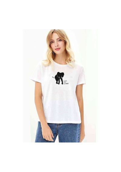 Cage The Elephant Baskılı Beyaz Kadın Tshirt