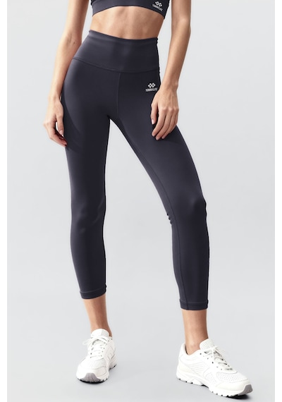 Tommylife Antrasit Yüksek Bel Toparlayıcı Çapraz Sırt Detaylı Slim Fit Kadın Tayt Takım - 95283