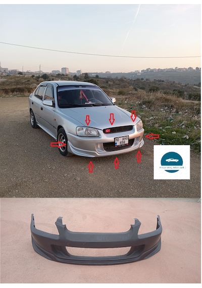 Hyundai Accent Milenyum Ön Tampon Modifiyeli Boyasız Ham Siyah Fiberclass