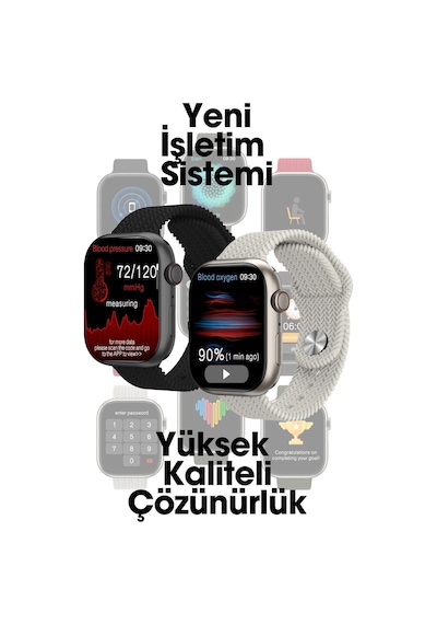 Wearfitpro Wearfit S10 Pro Max 7 Kordonlu Akıllı Kol Saati Miniled Ekran Gri 45mm