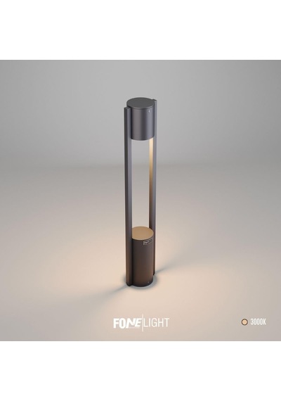 Holera Alüminyum Led Bollard Bahçe Aydınlatma Direği Ip65 Dış Mekan Peyzaj Aydınlatması Antrasit 9w 3000k Su Ge