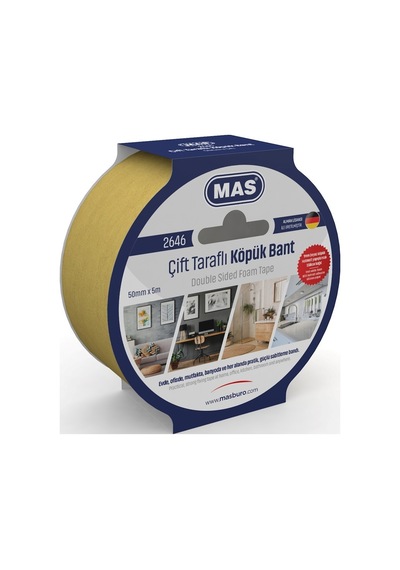 MAS ÇİFT TARAFLI KÖPÜK BANT 50MM X 5M 2646