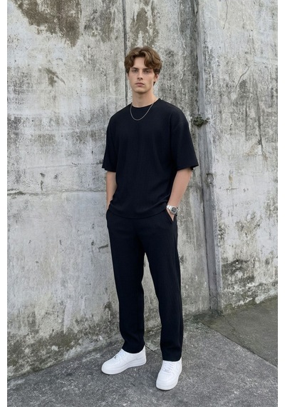 Vamos Fitilli Baggy Fit Pantolon Siyah