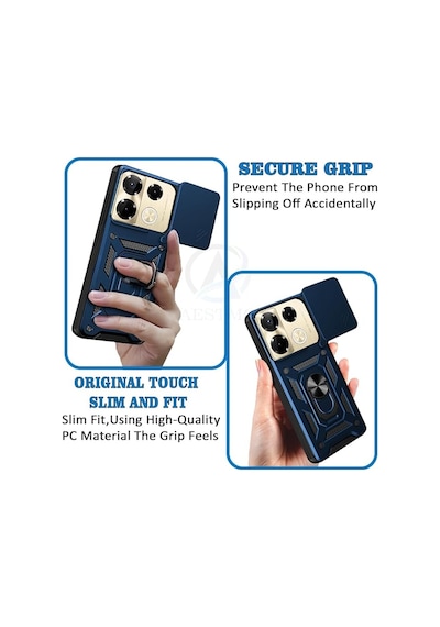 İnfinix Note 40 Pro 5g İle Uyumlu Kılıf Magnetik Standlı Kamera Korumalı Sürgülü Kapak