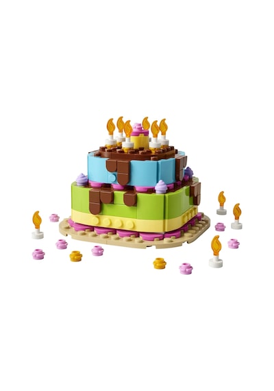LEGO® Doğum Günü Pastası 40815 – 7 Yaş ve Üzeri Çocuklar için Mum İçeren Dekoratif Oyuncak Yapım Seti (219 Parça)