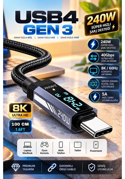 Apollobell Cch13-007 Usb4 Gen 3 Kablo