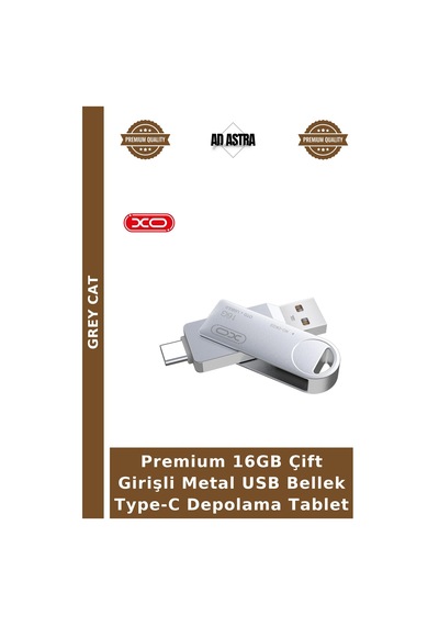Premium 16gb Çift Girişli Metal Usb Bellek Type-c Depolama Tablet