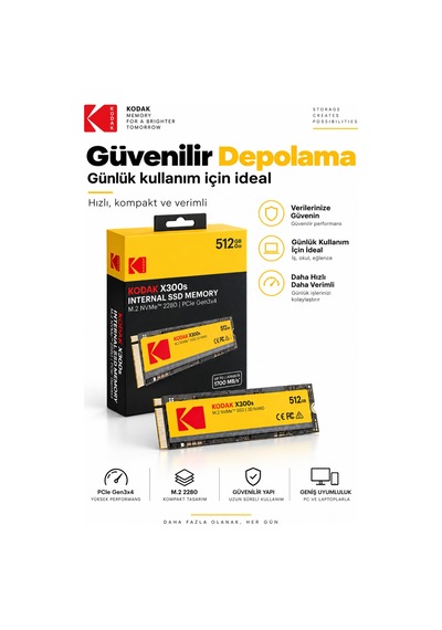 X300s 512gb M.2 Nvme Pcıe Gen3x4 2280 Ssd 2000 Mb/s Okuma 1000 Mb/s Yazma Hızlı Ssd