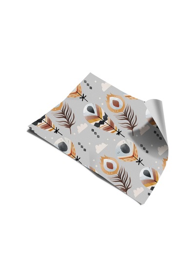 Buzdolabı Ve Bulaşık Makinesi Kapak Kendinden Yapışkanlı Folyo Kaplama Boho Tüy Desen İbmb025