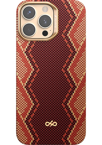 Apple iPhone Uyumlu 16 Pro Max Kılıf M-safe Şarj Özellikli Raptic Aramid Skin Bionic Serisi Kapak Kırmızı