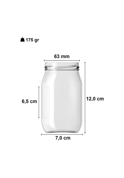 370 Ml Şeffaf Cam Kavanoz 370 Cc Konserve Metal Kapaklı Cam Kavanoz 6 Adet Şeffaf, 370 Cc Genel
