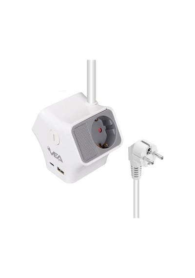 Vea Ve-g903yc 3 Lü Usb+ Type-c Girişli Anahtarlı 1.5 Metre Grup Priz 0
