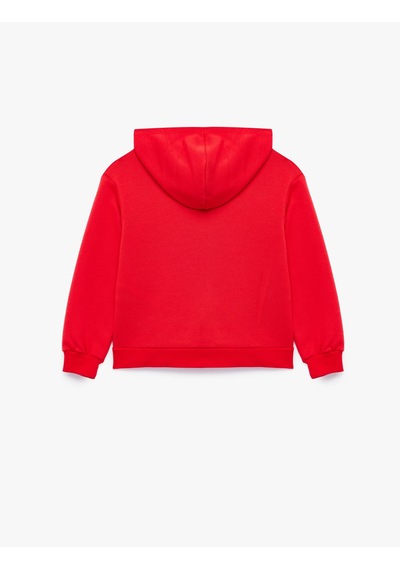 Koton Cepli Uzun Kollu Baskılı Oversize Kapşonlu Fermuarlı Sweatshirt Kırmızı 7wkg10018ak Koton Cepli Uzun Kollu Baskılı Oversize Kapşonlu Fermuarlı Sweatshirt Kırmızı 7wkg10018ak