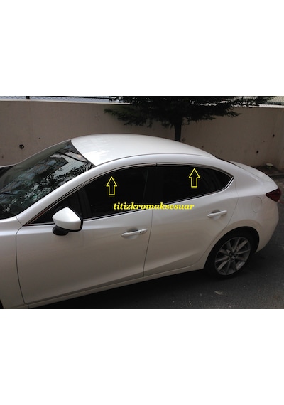 Mazda 3 Sedan 2017 Krom Cam Üst Çıtası Aksesuarı 4 Parça P. Çelik