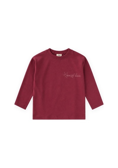 Cigit Sloganlı Uzun Kollu T-shirt 2-10 Yaş Bordo