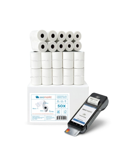 56x16 Yazar Kasa Pos Rulosu 50 Adet 5 Paket , Termal Rulo, 48 Gsm, Bitme Uyarı Şeridi, Bpa İçermez, 56mmx16m