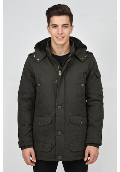Dynamo Erkek Spor Kanvas Kapüşonlu Parka M2585 Bgl-st04915 Haki