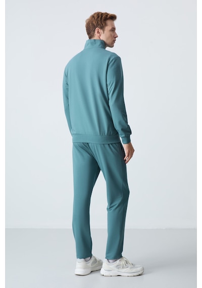 Tommy Life Orman Yeşili Pamuklu Kalın Yumuşak Dokulu Comfort Fit Basic Erkek Eşofman Takım - 85260 Yeşil