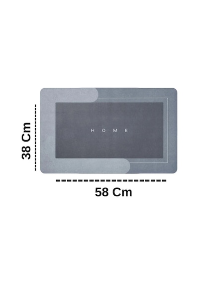 Dikdörtgen Sihirli Su Emici Kaydırmaz Banyo Paspası Ayak Matı Kaymaz Tabanlı Abdest Paspası 58x38 Cm Diğer