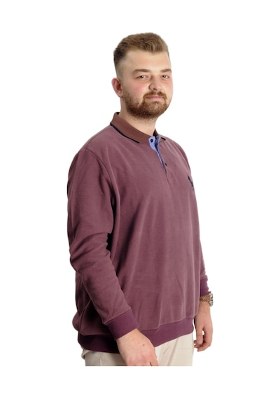 Mode Xl Büyük Beden Erkek Sweat Polo Selanik Horse 23442 Gül Kurusu 001