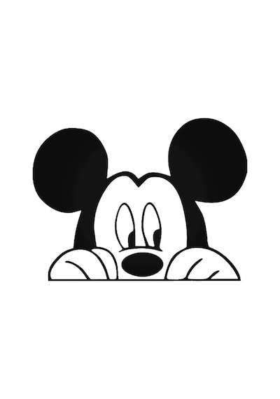 Mickey Mouse Peeking Oto Özel Yeni Sticker 20 Cm