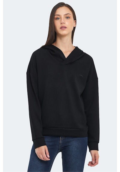 Slazenger Kenzıe I Kadın Kapüşonlu Siyah Sweatshirt Siyah