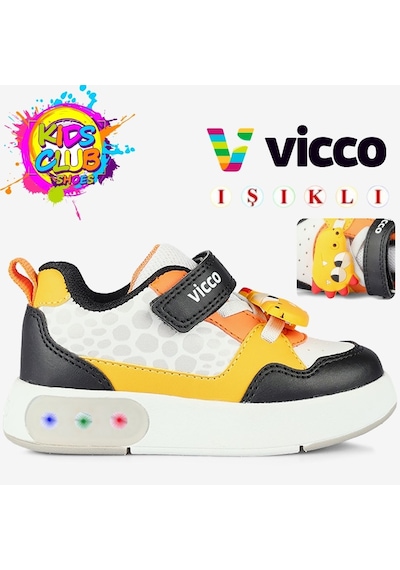 Vicco Borka Işıklı Ortopedik Çocuk Spor Ayakkabı Siyah
