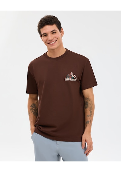 Skechers M Graphic Tee T-shirt Erkek Kahverengi Tshirt S2610059-2210