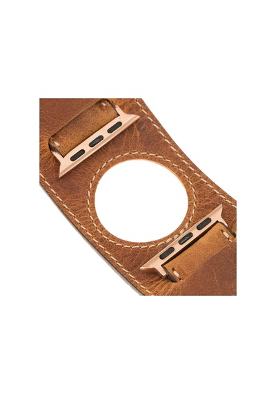 Apple Uyumlu Watch Deri Kordon 42-44-45mm Cuff G19 Taba