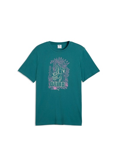 Puma Erkek Grafik Baskılı Tişört 634441 60 Yeşil